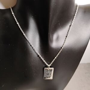 Avon Silver Tone Vintage‎ Crystal Family Pendant Necklace